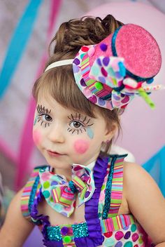 Circus tutu dress Clown tutu dress circus clown by GlitterMeBaby, $70.00 Carnaval Make-up, Cute Clown Makeup, Candy Girls, Circus Dress, Candy Costumes, Clown Party