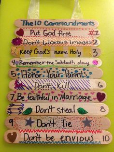 a wooden sign that says the ten commandments for god's first, don't be evil