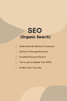 an image of a website page with the title'organic search'in black and white