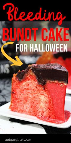 Halloween Cake Recipe | Halloween Cake Ideas | Scary Cake | Blood Cake | Devil Cake | Chocolate Ganache | Ganache Cake | #halloween #recipe #cake #spooky #baking Bundt Cake Halloween, Halloween Bundt Cake, Spooky Baking, Halloween Dessert Recipe, Blood Cake, Scary Cake, Halloween Cakes Easy