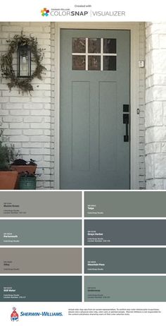 the color scheme for this front door is gray