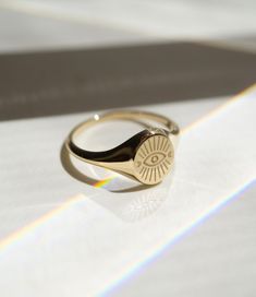 Timeless Gold Signet Ring Gift, Elegant Carved Signet Ring For Gift, Elegant Carved Signet Ring Gift, Gift Signet Ring With Intricate Design, Sun Signet Ring, Basic Rings, 14k Gold Signet Ring, Jewelry Rings Unique, Gold Finger Rings