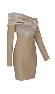 The Perfect Dress for Any OccasionIntroducing our Long Sleeve Folds Bandage Mini Dress in Khaki, the ultimate dress that will make you stand out from the crowd. Whether you're attending a romantic dinner date, having champagne with the girls, going to a cocktail bar, or hitting the party scene, this dress is the perfect choice.Unmatched Style and QualityWhat sets our dress apart from the competition is its unique design and attention to detail. The long sleeves add a touch of elegance, while the Sleeve Folds, Floral Dress Shoes, Cindy Dress, Edgy Glam, Bachelorette Dress, Cocktail Bars, Cocktails Bar, Shoulder Stretch, Spandex Dress