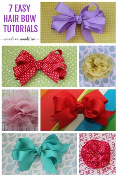 How To Make A Bow Barrette, Tulle Hair Bows Tutorial, Hair Bow Templates Free Printable Pdf, Easy Diy Hair Bows No Sew, School Hair Bows Diy