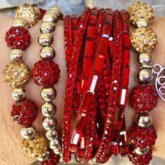 Fall Sets In Stock Now! 🍁 Shop Today at BeadsAndWhatKnots.Etsy.com Weird Jewelry, Ladies Bracelet, Gold Bracelet Set, Single Bead, Beads Bracelet Design, Red Gemstones, How To Make Notes, San Francisco 49ers, Gold Set