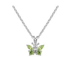 Made In USA! Lifetime Manufacturer Warranty For DefectsColor rich fine jewelry for children! This girls necklace is crafted of sterling silver and features a beautiful butterfly pendant, the butterfly's wings are formed with four colorful cubic zirconias to simulate 12-month birthstone. The trace chain is 15 inches with lobster claw clasp. A delicate gift to celebrate your little girl's birthday or any special occasion. Age (Yrs): 0-10 (Age recommendation is approximate) Metal: 925 Sterling Silv Birthstones By Month, Girls Necklace, Gold Girl, Necklace Chain Lengths, Sterling Silver Chain Necklace, 925 Sterling Silver Chain, Girls Necklaces, August Birth Stone, Butterfly Necklace