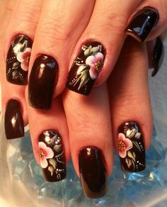 Y2k Floral Nails, Cute Nails Flowers, French Tip With Design, Waiting For Spring, Punk Nails, Y2k Nails, Pretty Gel Nails, Really Cute Nails, Bling Acrylic Nails