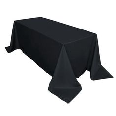 a black table cloth on top of a white table