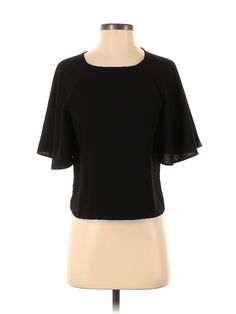 Zara Basic Short Sleeve Blouse Size: Small Tops - used. No Fabric Content | Zara Basic Short Sleeve Blouse: Black Tops - Size Small Uniqlo Shorts, Basic Shorts, Crew Neck Top, Zara Basic, Blouse Black, Handbags For Women, Small Tops, Short Sleeve Blouse, Short Sleeve Top