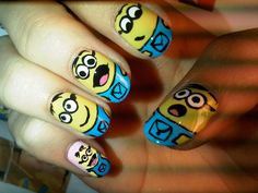 despicable me Minion Nail Art, Cute Easy Nail Designs, Minion Nails, Crazy Nail Designs, Nail Art Images, Cute Simple Nails, Cute Nail Art Designs, Crazy Nails, Best Nail Art Designs