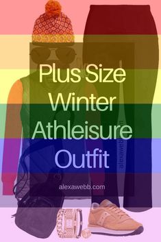 two women's clothing with the words plus size winter athleisure outfit