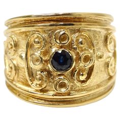 Sapphire Victorian 18k Gold Ring For Sale at 1stDibs Classic Polished Sapphire Ring, Classic Round Sapphire Ring With Polished Finish, Exquisite Polished Yellow Gold Rings, Exquisite Yellow Gold Ring With Polished Finish, Luxury Round Ruby Ring, Exquisite Yellow Gold Rings With Polished Finish, Exquisite 14k Gold Rings With Polished Finish, Luxury 14k Stamped Sapphire Ring, Luxury Yellow Gold Wide Band Ring With Round Cut