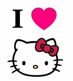 an image of hello kitty with the word i love