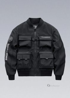 AIR BORNE Bombardment Jackets - Shop Techwear Jackets - X Black Techwear, Techwear Jacket, Motorbike Jackets, Fashion Suits For Men, Mens Fashion Casual Outfits, Tech Fashion, Pocket Jacket, Bomber Jackets, The Dream