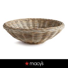 a wicker bowl with the words macy's on it