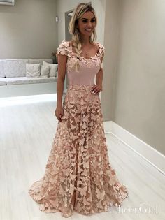 3D butterfly lace long prom dress. It can be made in other colors, please contact us 1.Silhouette:A-line 2.Fabric:Lace 3.Embellishment:Buttler Applique 4.Neckline:Sweetheart Neck 5.Sleeve:Cap Sleeve 6.Waistline:Natural 7.Hem-length:Sweep Train. 8.Back Details:Zipper 9.Fully Lined:Yes 10.Buit-In Bra:Yes 11.Boning:Yes 12.Picture Color:Blush Pink, Nude Pink Long Ball Dresses, Burgundy Homecoming Dress, Cap Sleeve Prom Dress, Fairy Butterfly, Butterfly Lace, Pink 3d, Princess Ball Gowns, 3d Butterfly, Long Prom Dresses