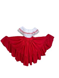 This is our Puerto Rican Traditional Dress - Red Wide Style, we have your size. Celebrate the wonderful Puerto Rican Culture. Wear our dress and be part of a beautiful tradition. Includes: Blouse, Skirt Sizes: XS to XXL - Length: 36in Approx. Note: Check the Photo Gallery to access the Size Chart Color: White, red, and blue Material: PolyCotton How should I care for and clean the dress: Hand-Wash or Dry-CleanMake every day special with our Puerto Rican Traditional Dress - Red Wide Style. Perfect Costa Rican Traditional Dress, Puerto Rican Dress, Puerto Rican Culture, Blouse Skirt, Puerto Rican, Traditional Dress, I Care, Dress Red, Traditional Dresses