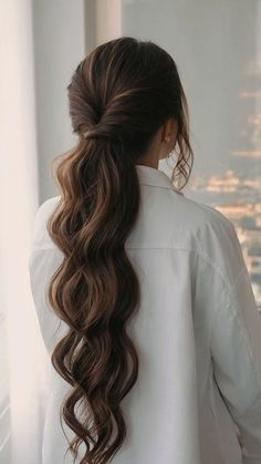 Long Hair Wedding Styles, Hair Stylist Life, Wedding Hair And Makeup, Stylish Hair, Bride Hairstyles, Hair Dos, Gorgeous Hair, Hair Designs, Bridesmaid Hair