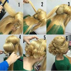 Step by step updo Short Hair Up, Long Hair Models, Up Dos, Bridal Wedding Hair, Model Hair, Hair Dos, Hair Designs, Hair Updos