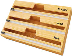 three drawers are labeled with plastic, wax, and folit on each drawer