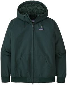 Timeless style meets winter warmth with the Patagonia Isthmus Lined Hoody Jacket. Crafted from NetPlus postconsumer recycled nylon with a DWR coating, this jacket has a recycled polyester sherpa fleece body lining with a recycled polyester taffeta sleeve lining, providing warmth and water-resistance. Featuring front handwarmer pockets and and rib-knit cuffs and hem, you'll look good and feel better knowing this jacket is made from recycled products and is Fair Trade Certified. Patagonia Recycled Polyester Outerwear For Outdoor Activities, Patagonia Nylon Outerwear For Cold Weather, Green Windproof Outerwear Of Recycled Polyester, Green Windproof Recycled Polyester Outerwear, Winter Windbreaker In Solid Color From Recycled Polyester, Solid Winter Windbreaker Made Of Recycled Polyester, Winter Hiking Windbreaker In Recycled Polyester, Green Recycled Polyester Outerwear For Outdoor Activities, Patagonia Functional Hooded Windbreaker