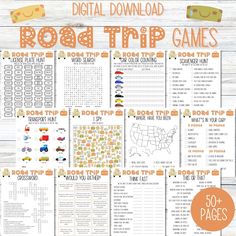 the road trip game with pumpkins and cars on it is shown in this printable