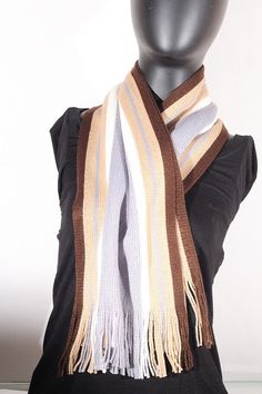 Cashmere blend stripped (tan, cream, black and brown) Scarf. It's Christmas in July!! Get these warm winter scarves while supplies last at a hot price! Pair this with other Secessories and let the world see that YOU plan ahead! Tan And White Striped Scarf, Brown Scarf, Tanning Tips, Winter Scarves, Brown Scarves, Suntan Lotion, Grey Scarf, Christmas In July, Winter Scarf