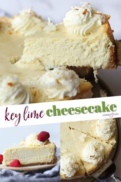 the cover of key lime cheesecake is shown