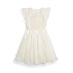 Part of our exclusive Ralph Lauren Girls' collection this occasion-worthy dress is crafted with luxurious mulberry silk and features thoughtful details like hand-smocking at the bodice and airy flutter sleeves. Girls Smock, Hand Smock, Ralph Lauren Kids, Teenager Outfits, Dresses Kids Girl, Flutter Sleeves, Girl Dresses, Mulberry Silk, Flutter Sleeve