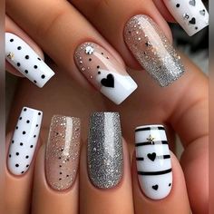 Luxe Design Long Length Press On Nail Kit Karol Nails, Ballerina Acrylic Nails, Fake Nails White, Ballet Nails, Eye Nail Art, Long Press On Nails, Nail Art Glitter, Heart Nail, Nagel Tips