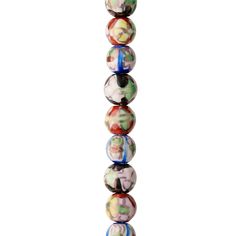 multicolored glass bead necklace with black beads