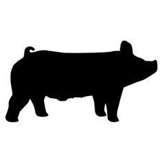 a black and white silhouette of a pig