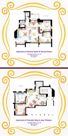 two floor plans for an apartment in new york city