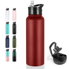 PRICES MAY VARY. VACUUM INSULATED WATER BOTTLE: VEGOND 32oz & 40oz metal water bottles featuring double-walled vacuum insulation technology. It keeps your beverages COLD for up to 24 hours and HOT for up to 12 hours. You can always taste the right temperature of drink whenever you want STAINLESS STEEL WATER BOTTLES: Our water bottle made of premium food-grade 18/8 stainless steel, 100% BPA-free, odor-free, and toxin-free. It never leaves a metallic taste or rust. Allowing you to drink without wo Metal Water Bottles, Half Gallon Water Bottle Metal, Stainless Bottle, Water Bottle Stainless Steel, Vacuum Insulated Water Bottle, Metal Water Bottle, Travel Sports, Aluminum Water Bottles, Sports Bottle