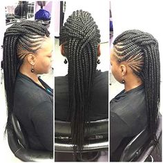 Mohawk Braid Styles For Black Women, Braided Up Do For Black Women, Mohawk Braid For Black Women, Braided Up Dos, Mohawk Cornrows, Braids Mohawk, Long Mohawk