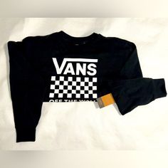 Black Vans Sweater With Checkerboard Front Print Logo 60% Cotton, 40% Polyester Fabric Fleece Pullover. Light Knit Not A Heavy Sweater. Multiple Sizes Below Vans Pullover, Low Top Nikes, Vans Sweater, Maroon Vans, Purple Vans, Vans Sweatshirt, Yellow Vans, Vans Hoodie, Vans Checkered