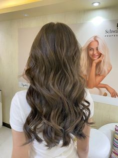 loose waves/beach waves Light Waves Hairstyle, Long Dark Brown Hair Curly Loose Curls, Light Curls Long Hair Loose Waves, Gentle Waves Hair, Beach Waves Bride, Semi Formal Hair Ideas, Voluminous Beach Waves, Lose Waves Medium Length Hair, Soft Beach Curls