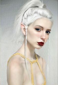 Elf Inspired Hair, Dark Elf Hairstyles, Elven Hair Styles, Elf Hairstyles Short Hair, White Hair Costume Ideas, Dark Fairy Hairstyles, Short Elf Hair, Elf Hair Styles, Elven Hairstyles Short