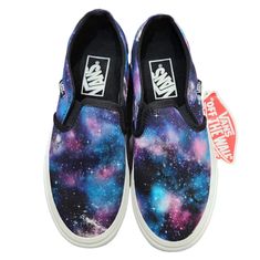 Machine Wash Sole Material Canvas Upper Slip-On Elastic Side Panels Low-Cut Design Rubber Outsole Galaxy Designed To The Out Of This World Print Which Is Laid-Back And Authentically Cool. The Canvas Upper Won't Weigh You Down When You're Trying New Tricks On The Board Or Hanging Out With Friends. New With Tags Please See The Photos For Complete Details Pet And Smoke Free Make An Offer!!! Bundle And Save! 7310 Purple Vans Slip-on Sneakers, Purple Slip-on Vans Sneakers, Purple Low-top Vans Sneakers, Comfortable Purple Summer Sneakers, Purple Vans Sneakers With Rubber Sole, Comfortable Purple Slip-on Sneakers, Colorful Galaxy, Galaxy Shoes, Cosmos Space