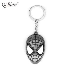 a spider - man mask keychain on a white background