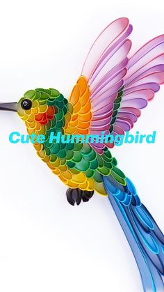 a colorful bird is flying in the air with wings spread out and it's body painted multicolored