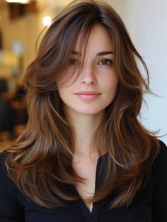 Curtain Bangs With Layers Fine Hair, Long Bangs Oval Face, Soft Textured Bangs, Curtain Bang Face Framing Layers, Haïr Style For Heart Face, Feathered Curtain Bangs Long Hair, Side Part Curtain Bangs Fine Hair, Curtain Bangs Medium Hair Side Part, Long Layers Face Framing Curtain Bangs Shoulder Length Hair