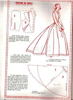 an old fashion sewing pattern for a woman's dress, with instructions on how to sew