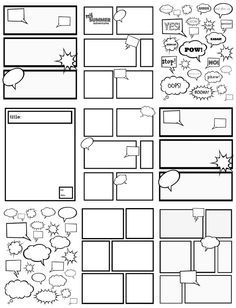 the storyboard is shown in black and white, with different speech bubbles on it