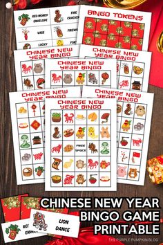 chinese new year's eve game printables for kids to play on the table