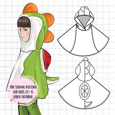 the paper doll is wearing a hoodie and holding a bag with an orange flower on it