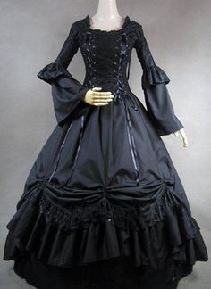 Long Sleeves Ball Gown Black Gothic Victorian Dress  amp;nbsp;            Victorian fashion comprises the various fashions and trends in British culture that emerged and grew in province throughout the Victorian era and the reign of Queen Victoria, a period which would last from June 1837 to January 1901. Covering nearly two thirds of the 19th century, the 63 year reign would see numerous changes in fashion. In every girl amp;#39;s mind, victorian fashion is also girl amp;#39;s another bright at Victorian Ball Gowns, Gothic Victorian Dresses, Long Sleeve Ball Gowns, Black Ball Gown, Gothic Wedding Dress, Witch Dress, Period Dress, Vintage Prom, Gothic Victorian