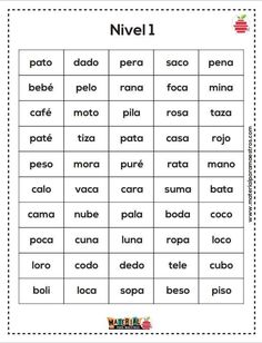 spanish words and numbers worksheet for children to learn in the classroom, with pictures on