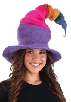 PRICES MAY VARY. Size: Standard Wool hat Multi colored witch hat One size fits most You will love creating a unique witch tale when you roleplay with this Rainbow Borealis Heartfelted Witch Hat. This wool hat features a unique scrunchie design that can be bundled up or stretched out depending on how you want to wear it. Featuring vivid rainbow colors and a one-size-fits-most design, any aspiring witch will love this hat for Halloween! - Hat Witch Will, Kiss Costume, Witch Accessories, Troll Costume, Fairy Tale Costumes, Addams Family Costumes, Witch Wand, Witch Shoes, Witch Costumes