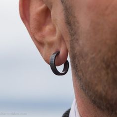 18mm small silver hoop earrings for men | Tiny, handmade, black sterling silver hammered hoops for h Hoop Earrings For Men, Small Silver Hoop Earrings, Mens Earrings Hoop, Chunky Hoop Earrings, Earrings For Men, Eco Friendly Design, Sterling Silver Hoop Earrings, Hammered Silver, Oxidized Sterling Silver